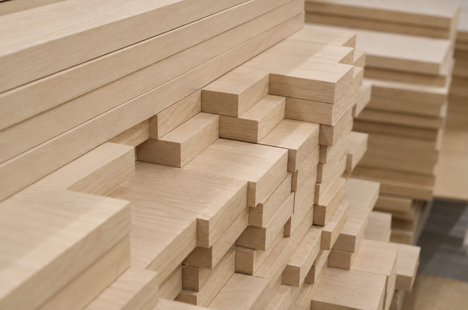 Stacked maple stock for door frames